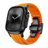 Pulseira de Silicone Estilo Granada Adequada para iWatch S11 Ultra Apple 8910 Fivela de Aço Inoxidável Cortável Pulseira de Pulso