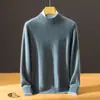 Bai Cai Rong Nova Coleção Outono/Inverno 2026: Suéter Masculino de Caxemira, Gola Redonda, Casual de Negócios, Cor Sólida, Manga Longa