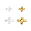 Prata Esterlina S925 Sólida Diamante Contas Espaçadoras Suporte de Flor Acessórios de Cristal Pulseira de Contas Acessórios DIY Joias