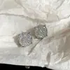 Brincos Saturno Redondos com Zircônia Total Sem Furo Brincos de Tarraxa Simples Elegantes Brincos de Disco Espiral High-End de Luxo Leve