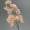 Cruz de Gran Altura Bordado Salvaje Hortensia Flor Artificial Decoración de Boda Plantas Verdes Artificiales Cedro Techo de Boda Guía de Camino Decoración Suave Flores Falsas