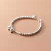S925 cinto de prata liso extensão cauda cadeia de prata ajustável talão de prata Bell pulseira mulheres DIY mão jóias atacado C0401