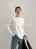 Hong Kong e American Apparel/2026 Seco e Fresco Algodão de Xinjiang Camiseta Top Primavera Básica Solta Manga Longa Camiseta Branca