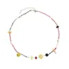 Collar Juguetón de Piedra Natural Creativa de Nicho, Pulsera Colorida Divertida, Cadena para Clavícula Irregular de Estilo Chino Simple, Modelo Nuevo