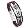 Joyería de Moda Europea y Americana, Simple y Creativa, Pulsera Trenzada de Árbol de la Suerte Personalizada, Pulsera de Cuero para Hombre