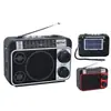 J19BT Rádio Portátil Mini Transmissor de Áudio Bluetooth Sem Fio Banda Completa Carregamento Solar Iluminação