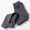 Jeans forrados de polar para mujer, invierno, cintura alta, adelgazantes, negros, ajustados, a prueba de frío, cálidos, elásticos, tipo lápiz, cropped