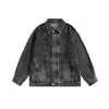 Chaqueta de Mezclilla Lavada de Empalme de Alta Resistencia Americana para Mujer Otoño e Invierno 2025 Nueva Holgada Casual Atractiva Chaqueta Superior Moderna