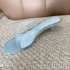 Chanclas de Gel de Nuevo Estilo para Mujer, Calzado de Verano para Exteriores, Sandalias de Tira de Cristal Versátiles y de Moda para la Playa, de Tacón Bajo