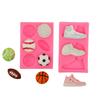 Esportes Futebol Basquete Rugby Meninos Creative Cake Acessórios Silicone Molde Flip Açúcar Chocolate Tênis Formas