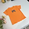Top Fresco de Manga Corta de Seda de Hielo para Niñas, Nuevo Estilo Verano 2026 con Lazo y Borde de Volantes, Camiseta Elegante para Bebé de Exportación