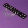 Pulsera Europea y Americana Retro Remaches Estilo Punk Multi-Cadena Pareja No Convencional Pulsera de Cuero Pulsera de Pu Joyería