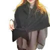Bufanda Triangular Grande de Lana de Alta Gama de Color Sólido para Mujer, Bufanda Protectora para el Cuello de Moda de Invierno, Bufanda de Estilo Exterior, Fabricante