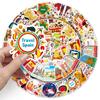 50 pegatinas españolas con dibujos de España, grafitis, paisajes al aire libre, perforaciones, decoración impermeable, pegatinas para diario, cuentas de mano.