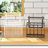 Estante de Almacenamiento para Gabinete de Cocina del Hogar Organizador Multifuncional para Colgar en la Puerta Estante de Almacenamiento para Sala de Estar Cesta de Almacenamiento para Film Transparente Estante para Frutas