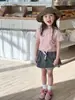 (Colección de Verano) Atuendos de Verano para Niñas Estilo Delgado Ropa Infantil Clase a Chaleco Pantalones Tops Faldas para Bebé Niña