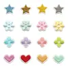 Adesivos Bordados de Coração Autoadesivos, Adesivos para Roupas, Adesivos de Tecido Bordados, Selos Bordados de Estrela de Cinco Pontas Acessórios, Adesivos de Patch DIY