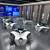 Console de Monitoramento Console de Comando e Controle 700 de Largura 800 de Profundidade Formato Curvo Fixo Personalizado Iluminado Mesa de Despacho da Sala de Controle Central