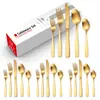 Conjunto de talheres quadrado fosco de aço inoxidável para uso transfronteiriço, 20/40 peças, para casa, conjunto de faca, garfo e colher para bife
