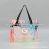 Bolsa Tote Holográfica a Laser com Logo Personalizado, Bolsa de Presente de PVC Iridescente Colorida, Bolsa de Praia Promocional, Bolsa de Presente