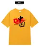Nueva Moda Nacional China Camiseta de Manga Corta para Repostar Hombres y Mujeres Verano Hombro Caído Juventud Algodón Casual Bandera Roja Camiseta China