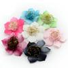 6.5cm Joyería Hecha a Mano DIY Adorno para el Cabello Hilo de Nieve Flor Clavel Calcomanía Flor Cortada con Láser Accesorios para Ropa