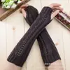 Guantes de punto hueco trenzado estilo coreano otoño e invierno moda decorativos calentadores de brazos de punto de dedo abierto medio precio de mayoreo