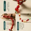Cordão para Celular Cor Dunhuang Bloco de Cores Novo Chinês Nicho Artesanal Trançado Contas de Jade Natural Corrente para Celular Transversal Multifuncional