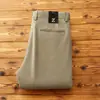 2025 Nuevos Pantalones Largos de Color Sólido Ligeramente Elásticos de Mezcla de Algodón Peinado para Hombre de Negocios Casuales Rectos Otoño e Invierno
