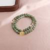 Pulseira Rosa Vermelha Pedra Água Marinha Ouro Seda Jade Ágata Vermelha Cristal Rosa Ametista Pulseira Círculo Duplo Novo Estilo Chinês Pulseira Combina com Tudo