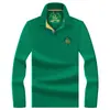 Camisa Polo de Alta Calidad 100% Algodón Mercerizado para Hombre con Logo de Caballo Bordado Camiseta de Manga Larga Top de Moda para Hombre Camiseta