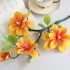 Flor de Magnólia Simulada de 4 Cabeças Novo Estilo Chinês Flor de Magnólia Grande Hidratante Flor Artificial Flor Falsa Decoração Mesa de Sala de Estar