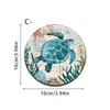 Posavasos de Verano Transfronterizos Estilo Océano con Forma de Caparazón de Tortuga para Mesas de Comedor en Casa, Posavasos para Tazas de Café y Té, Tapetes con Ambiente de Vacaciones en la Costa
