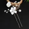 Diadema Dorada de Venta Caliente Estilo Europeo y Americano para Novias, Accesorios para el Cabello de Perlas Hechos a Mano, Accesorios para el Cabello de Boda, Juegos de Horquillas y Pasadores