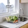 Cesta coladora de acero inoxidable 304 Shuangshan, cesta extensible para lavar verduras en el fregadero de la cocina, cesta para lavar frutas para el hogar, escurridor