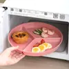 Prato redutor de gordura com três compartimentos com prato de acompanhamentos doméstico salada de macarrão bolinho prato de separação de frutas prato de sobremesa lanche
