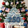 Adorno Navideño de Acrílico Tema Patriotismo 2026 250 Aniversario de la Fundación de los Estados Unidos Regalo Navideño