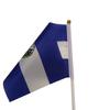 Bandera de El Salvador bandera para agitar con la mano asta de plástico poliéster impresión a doble cara bandera directa de fábrica muestra