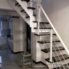 Escalera Doméstica Decoración de Escalera para Apartamentos Pequeños Dúplex Interiores, Adecuada para Estilo Moderno, Hecha de Madera Maciza con Doble Viga
