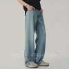 Calça Jeans Wpooll de Lyocell Masculina 2026 Nova Primavera e Verão Estilo Americano Solta Reta Casual Caimento Fluido Perna Larga