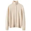 Cardigan Abrigo de Punto de Cachemira Elegante con Cuello Semi-Alto y Hebilla Moda Versátil Invierno Nuevo Llegado Suéter Superior Mujer