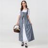 Vestido Sexy Vintage Deusa Novo Desejo Medieval Irlandês Ombro a Ombro Alça Cintura Apertada Costura