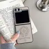 Adequado para Samsung Zflip6 Celebridade da Internet Marca da Moda Fivela de Anel Zflip3 Japonês e Coreano Fosco F -7009.999999999% de desconto Tela Empilhada Capa de Celular 7