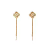 Presilhas de Orelha Flor Vazada Pérola Banhadas a Ouro Real 18K com Zircônia, Brincos Elegantes Vintage, Acessórios de Orelha de Luxo Leve de Nicho