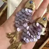 Aretes Pequeños de Disco Escama de Pez Azul, Ganchos para Orejas Vintage Retro, Aretes de Estilo Playa Exagerado de Nicho para Sesión de Fotos