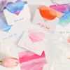 Tarjeta de Saludo Plegable de San Valentín con Acuarela en Forma de Corazón, Tarjeta de Mensaje de Cumpleaños con Bloques de Color, Tarjeta de Bendición Universal para Regalo de Vacaciones