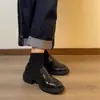 Mocasines gruesos de piel de oveja estilo británico para mujer, zapatos casuales sin cordones, zapatos planos versátiles, estilo preppy, zapatos para uniforme JK