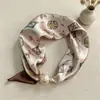 Bufanda de Seda de Moda Estilo Coreano para Primavera y Verano, Bufanda de Seda Magnética para Mujer, Bufanda de Perlas de Alto Nivel para Clavícula, Accesorio de Bufanda