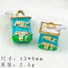Lindo Colgante de Aleación de Frutas y Verduras Artificiales Mini Infantil Personalizado de Botella de Leche Estéreo para Pendientes DIY Cadena de Teléfono Móvil