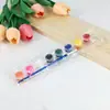 Pintura Acrílica Gouache de 12 Colores para Niños DIY Puesto Mercado Nocturno Muñeco de Yeso Colorear Tira de Pintura Artística Venta al por Mayor Pintura